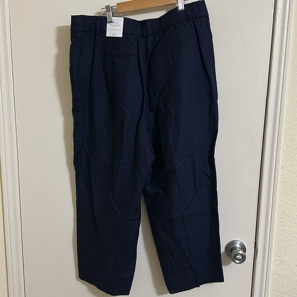 NWT Talbots Bristol Crop Linen Navy Pants 14P - Picture 5 of 6